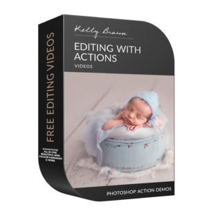 Free Photoshop Actions tutorial for newborn photography by Kelly Brown