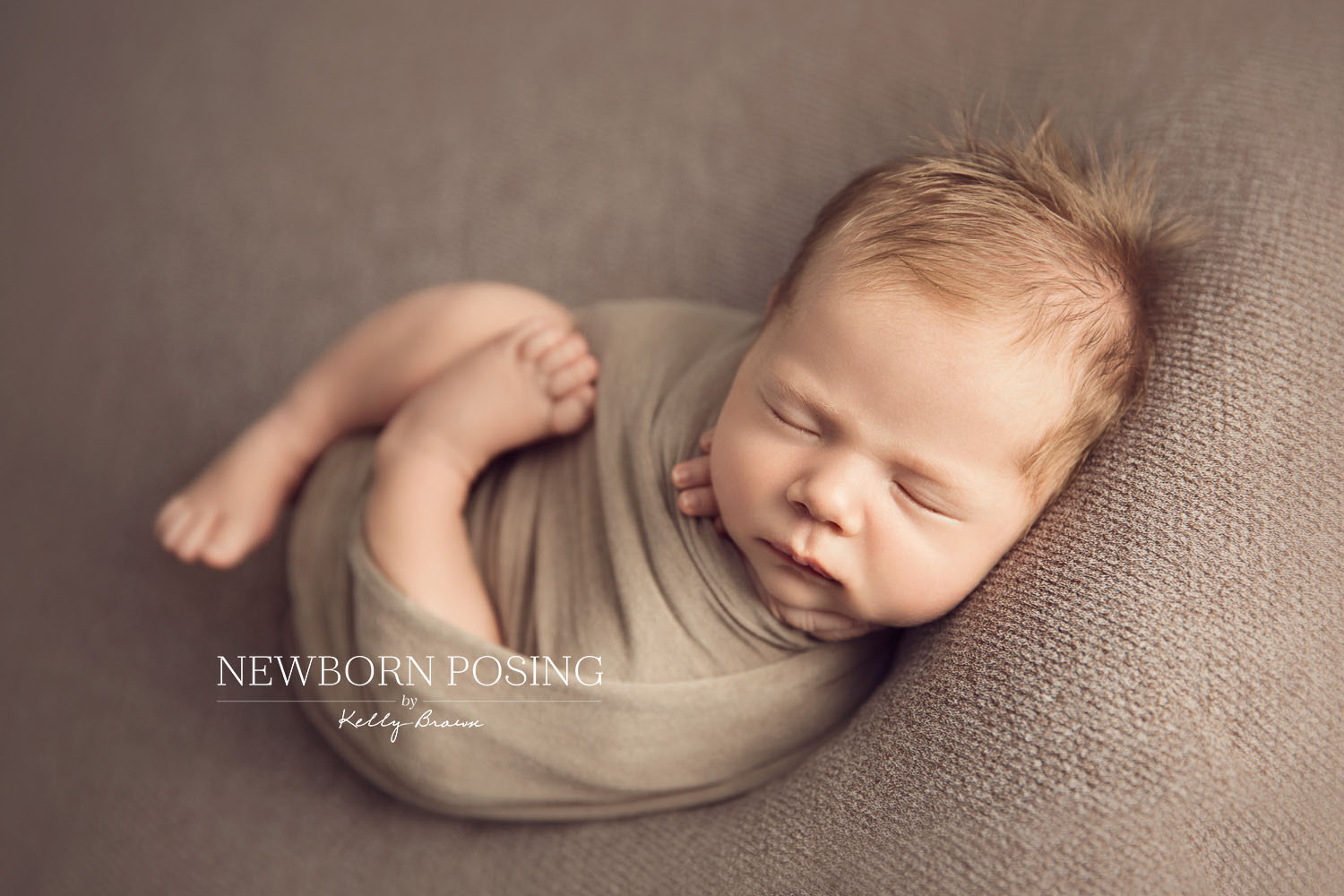 Newborn photography of baby with its legs out