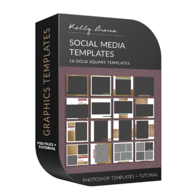 social media gold square templates for photoshop