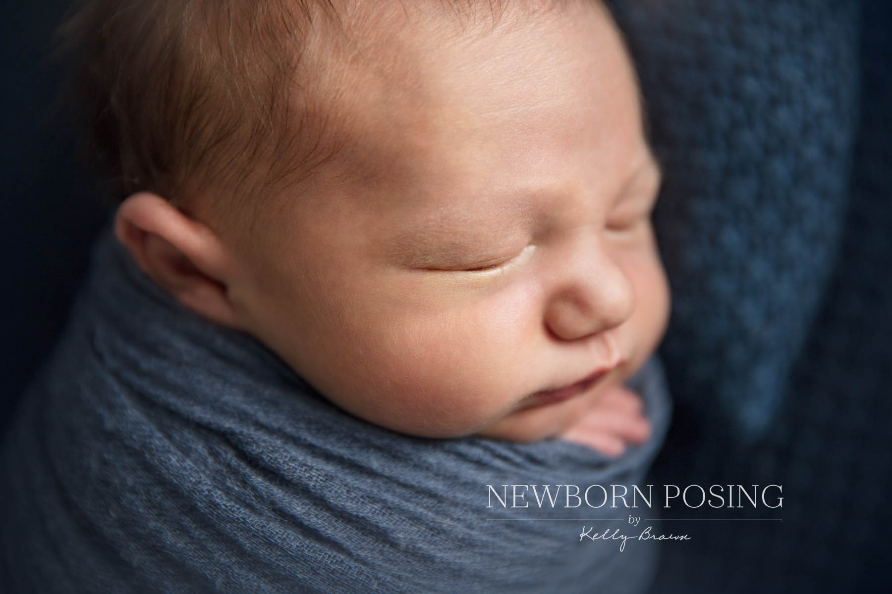 Newborn photography by Kelly Brown baby photo up close