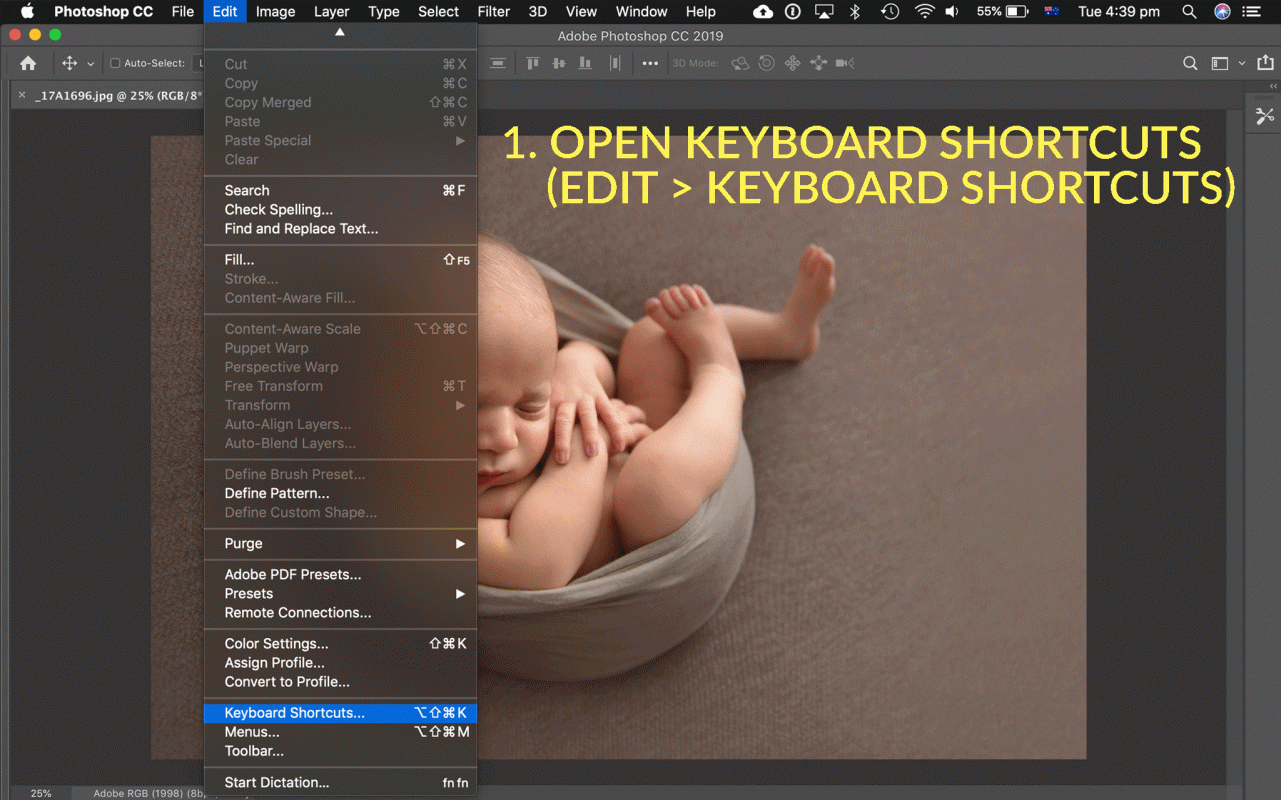 HOW TO CREATE CUSTOM KEYBOARD SHORTCUTS IN PHOTOSHOP