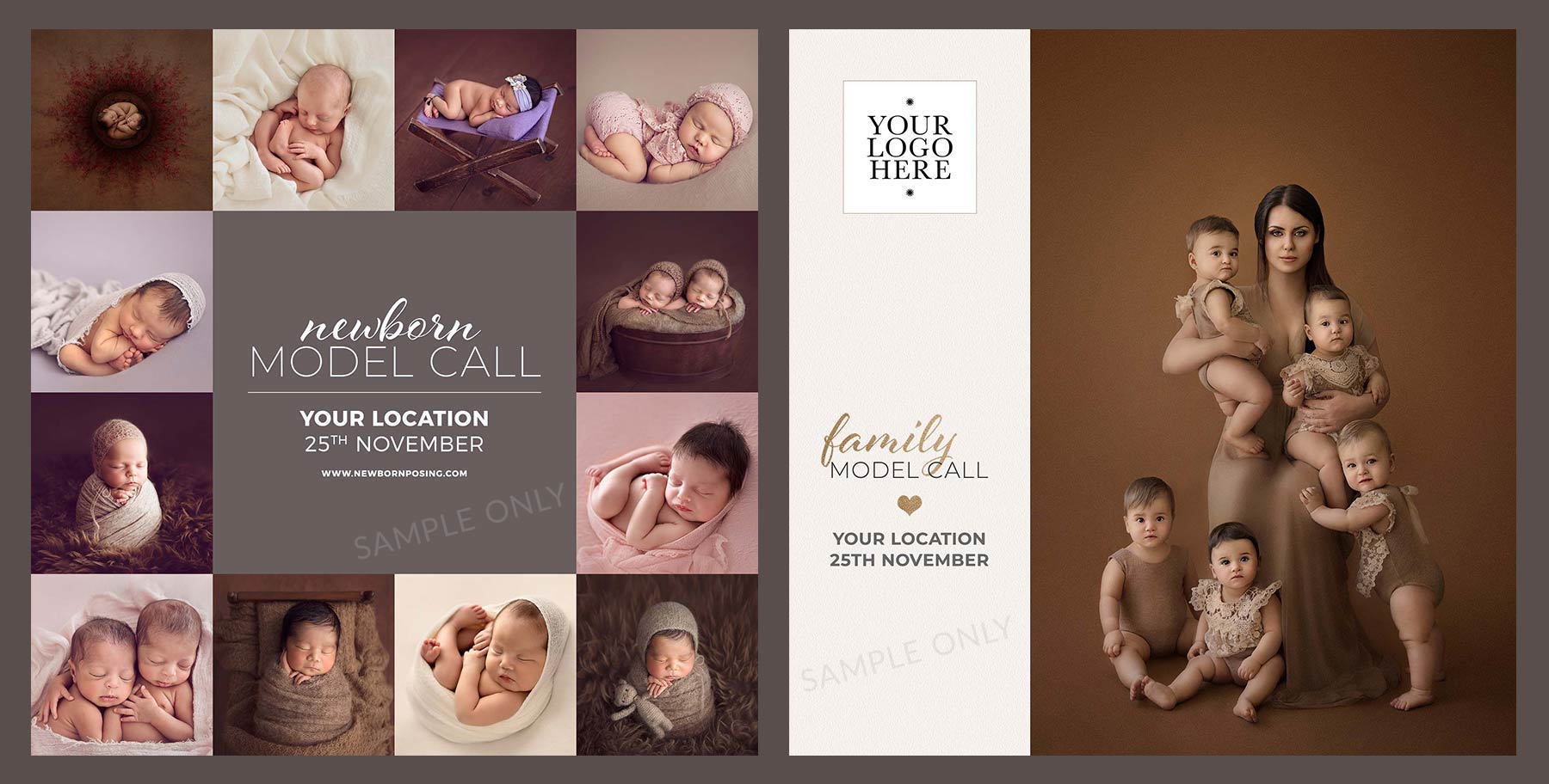 newborn posing model call templates for social media
