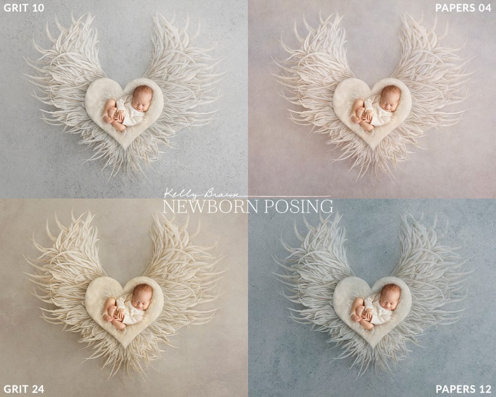 digital background kelly brown heart wings newborn photography