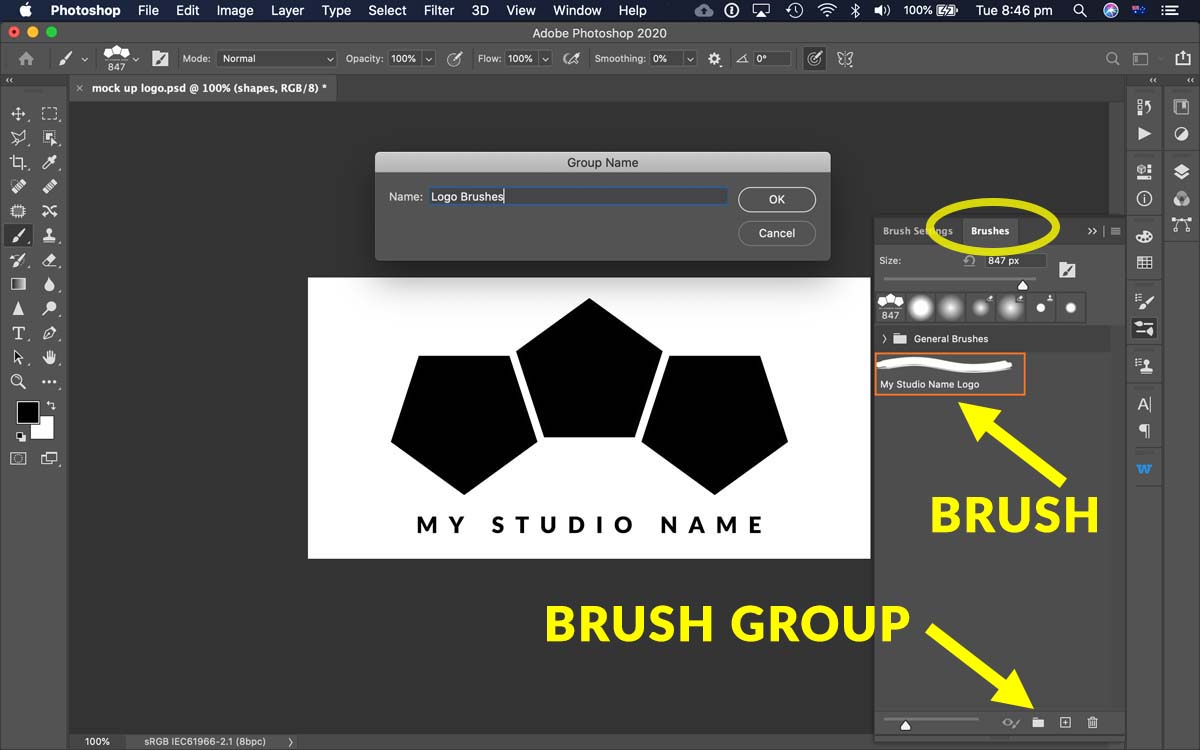 create logo brush in photoshop
