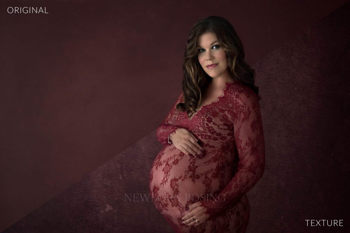 paper texture applied to maternity portrait using photoshop