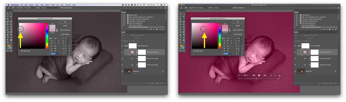 how to choose colours in photoshop with the colour picker