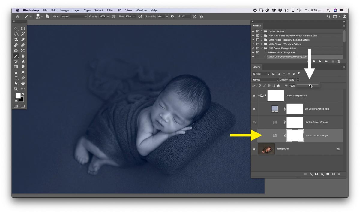 Change image brightness with in photoshop