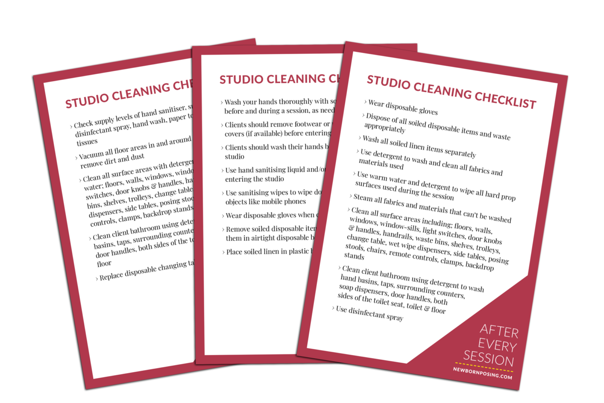photography studio cleaning checklist covid