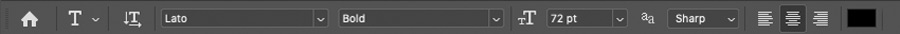 using the type tool options bar in photoshop
