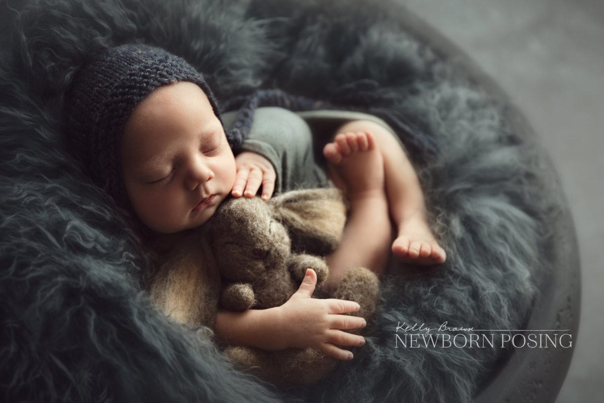 premature baby photography with felted bunny